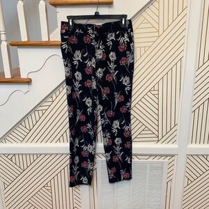 Ann Taylor Floral Blue Dress Pants
